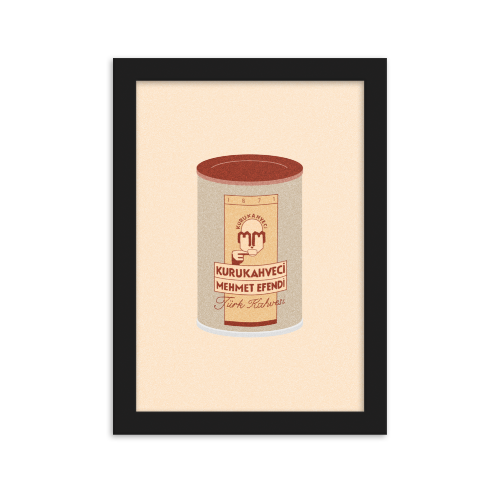 Turkish coffee in a can on a print