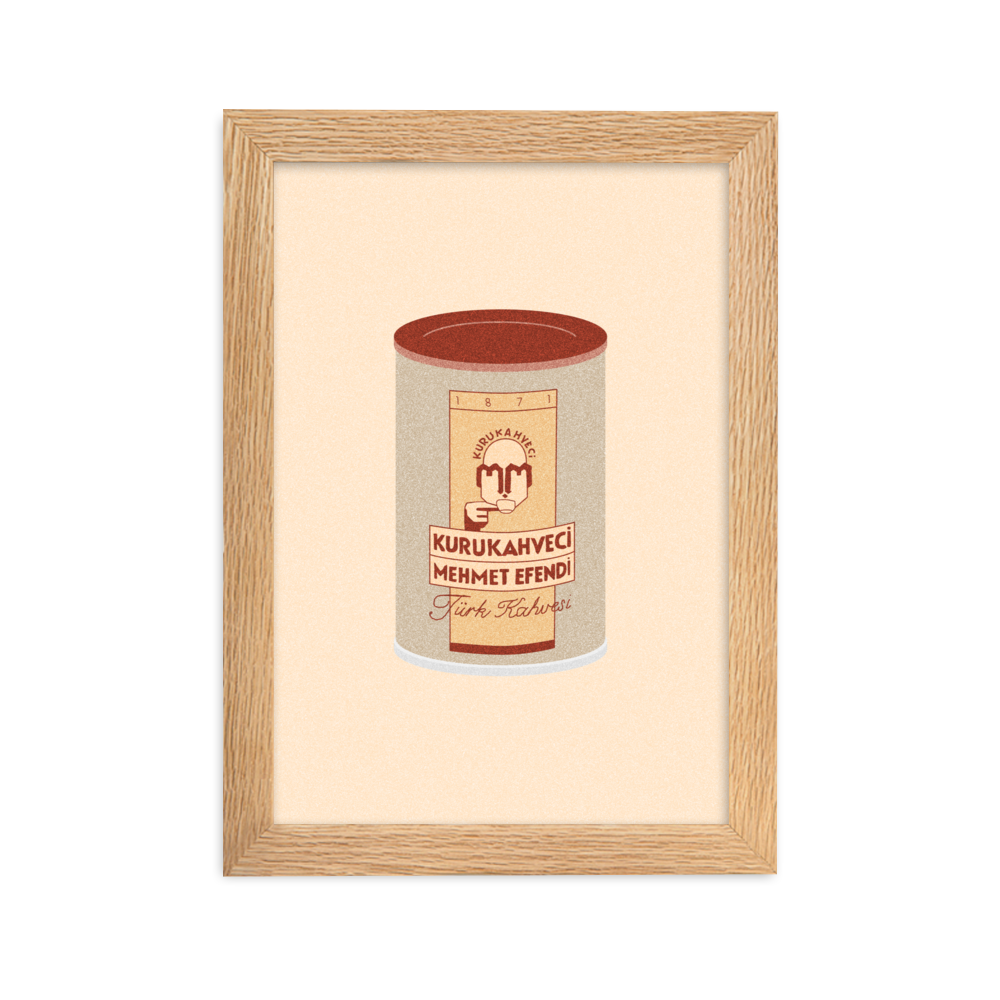 Turkish coffee in a can on a print