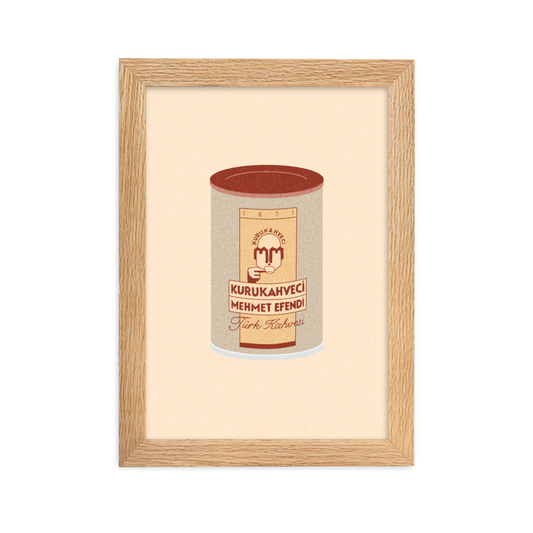 Turkish coffee in a can on a print