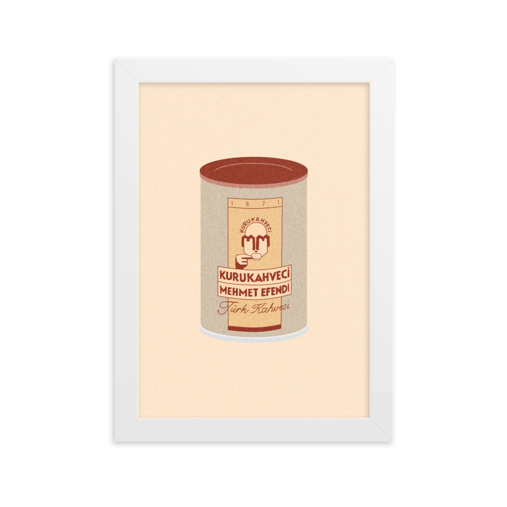 Turkish coffee in a can on a print